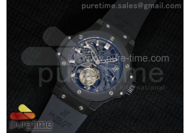 Big Bang Ceramic Bezel Skeleton Tourbillon on Black Rubber Strap