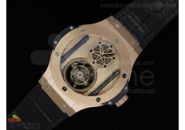 Big Bang 44mm Vendome Real Tourbillon Rose Gold on Black Gummy