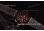 Hublot Big Bang Red Magic Swiss Quartz PVD Case with Black Dial and Black Leather Strap - Stick Markers