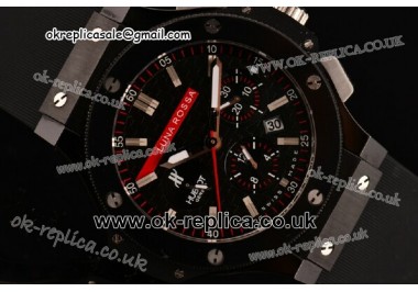 Hublot Big Bang Luna Rossa Limited Edition Swiss Valjoux 7750 Automatic Movement Full Ceramic with Black Dial-Silver Stick Markers and Black Rubber Strap