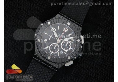 Big Bang Caviar Chrono 44mm Ceramic Black Dial on Black Rubber Strap A7750