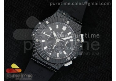 Big Bang Caviar Chrono 44mm Ceramic Carbon Fiber Dial on Black Rubber Strap A7750