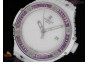 Big Bang 41mm White Caviar SS/Purple Bezel  on Purple Gummy Strap A2824