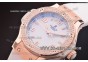 Hublot Big Bang 38mm Swiss ETA Quartz Rose Gold Case with White Dial and White Bezel - Diamond Bezel