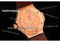 Hublot Big Bang Cappuccino Gold Swiss Quartz  Rose Gold Case with Brown Carbon Fiber Dial and Diamond Bezel