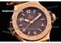 Hublot Big Bang Cappuccino Gold Swiss Quartz  Rose Gold Case with Brown Carbon Fiber Dial and Diamond Bezel