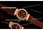 Hublot Big Bang Cappuccino Gold Swiss Quartz  Rose Gold Case with Brown Carbon Fiber Dial and Diamond Bezel