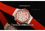 Hublot Big Bang Chronograph Swiss Quartz Movement Pink Diamond Bezel with Red Markers and Red Rubber Strap-Lady Model