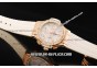 Hublot Big Bang Chronograph Swiss Quartz Movement Rose Gold Case with White Diamond Bezel and White Rubber Strap-Lady Model