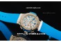 Hublot Big Bang Chronograph Swiss Quartz Movement White Dial with Blue Markers and Blue Rubber Strap-Lady Model