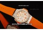 Hublot Big Bang Chronograph Swiss Quartz Movement White Dial with Orange Markers and Orange Rubber Strap-Lady Model