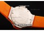 Hublot Big Bang Chronograph Swiss Quartz Movement White Dial with Orange Markers and Orange Rubber Strap-Lady Model