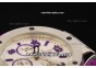 Hublot Big Bang Chronograph Swiss Quartz Movement White Dial with Purple Markers and Purple Rubber Strap-Lady Model