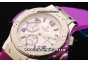 Hublot Big Bang Chronograph Swiss Quartz Movement White Dial with Purple Markers and Purple Rubber Strap-Lady Model