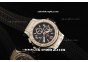 Hublot Big Bang Chronograph Swiss Quartz Movement White Diamond Bezel with Black Dial and Black Rubber Strap-Lady Model