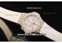 Hublot Big Bang Chronograph Swiss Quartz Movement White Diamond Bezel with White Dial and White Rubber Strap-Lady Model