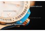 Hublot Big Bang Diamond Bezel Swiss Quartz Movement Rose Gold Case with White Dial and Blue Rubber Strap