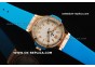 Hublot Big Bang Diamond Bezel Swiss Quartz Movement Rose Gold Case with White Dial and Blue Rubber Strap