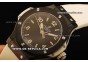 Hublot Big Bang Lady Swiss Quartz Movement PVD Case with Black Dial and White Rubber Strap - Stick/Numeral Markers