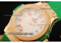 Hublot Big Bang Lady Swiss Quartz Movement Rose Gold Case with White Dial and Green Rubber Strap - Rose Gold Markers