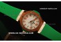 Hublot Big Bang Lady Swiss Quartz Movement Rose Gold Case with White Dial and Green Rubber Strap - Rose Gold Markers