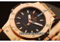 Hublot Big Bang Miyota Automatic Rose Gold Case with Black Dial and Black Rubber Bracelet-Lady Model