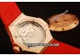 Hublot Big Bang Miyota Automatic Rose Gold Case with White Dial and Red Rubber Strap-Lady Model