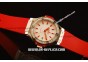 Hublot Big Bang Miyota Automatic Steel Case with White Dial and Red Rubber Bracelet-Lady Model