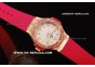 Hublot Big Bang Pink Diamond Bezel Swiss Quartz Movement Rose Gold Case with White Dial and Pink Rubber Strap