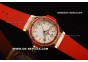 Hublot Big Bang Pink Diamond Bezel Swiss Quartz Movement Rose Gold Case with White Dial and Red Rubber Strap