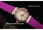 Hublot Big Bang Purple Diamond Bezel Swiss Quartz Movement Steel Case with White Dial and Purple Rubber Strap