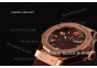 Hublot Big Bang Swiss ETA Quartz Rose Gold Case with Brown Carbon Fiber Dial and Brown Rubber Strap - Stick/Numeral Markers