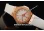 Hublot Big Bang Swiss Quartz Movement Rose Gold Case with White Dial and White Rubber Strap-Lady Size