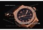 Hublot Big Bang Swiss Quartz Rose Gold Case with Diamond Bezel and Black Rubber Strap -Stick/Numeral Markers