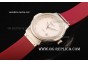 Hublot MDM Swiss Quartz Movement Diamond Bezel with Beige Dial and Red Rubber Strap