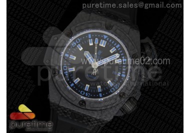 King Power OceanGraphic 4000 CF V6F 1:1 Best Edition Blue Markers on Black Rubber Strap A7750 (Free Nylon Strap)