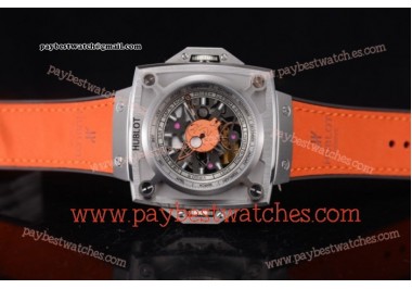 Hublot Masterpiece MP 08 Antikythera Sunmoon 908.NX.1014.GR Skeleton Dial Yellow Leather Steel Watch