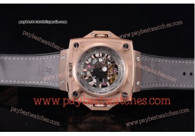 Hublot Masterpiece MP 08 Antikythera Sunmoon 908.NX.1022.GR Skeleton Dial Grey Leather Rose Gold Watch