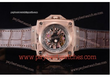 Hublot Masterpiece MP 08 Antikythera Sunmoon 908.NX.1019.GR Skeleton Dial Brown Leather Rose Gold Watch