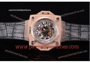 Hublot Masterpiece MP 08 Antikythera Sunmoon 908.NX.1025.GR Skeleton Dial Black Leather Rose Gold Watch