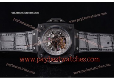 Hublot Masterpiece MP 08 Antikythera Sunmoon 908.NX.1040.GR Skeleton Dial Black Leather PVD Watch