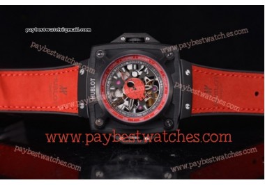 Hublot Masterpiece MP 08 Antikythera Sunmoon 908.NX.1039.GR Skeleton Dial Red Leather PVD Watch