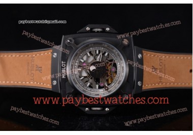 Hublot Masterpiece MP 08 Antikythera Sunmoon 908.NX.1038.GR Skeleton Dial Brown Leather PVD Watch