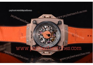 Hublot Masterpiece MP 08 Antikythera Sunmoon 908.NX.1027.GR Skeleton Dial Orange Leather Rose Gold Watch