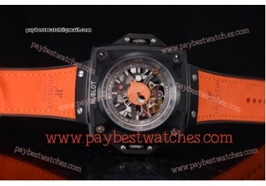 Hublot Masterpiece MP 08 Antikythera Sunmoon 908.NX.1034.GR Skeleton Dial Orange Leather PVD Watch