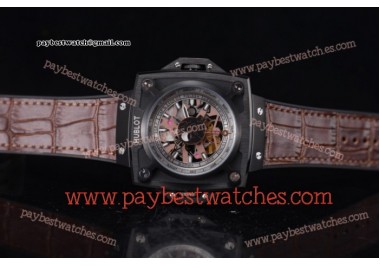 Hublot Masterpiece MP 08 Antikythera Sunmoon 908.NX.1036.GR Skeleton Dial Brown Leather PVD Watch