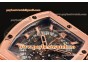 Hublot MP-06 Senna Chrono T854657 Skeleton Dial Brown Leather Rose Gold Watch