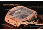 Hublot MP-06 Senna Chrono T854657 Skeleton Dial Brown Leather Rose Gold Watch