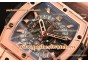 Hublot MP-06 Senna Chrono T854657 Skeleton Dial Brown Leather Rose Gold Watch