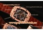 Hublot MP-06 Senna Chrono T854657 Skeleton Dial Brown Leather Rose Gold Watch